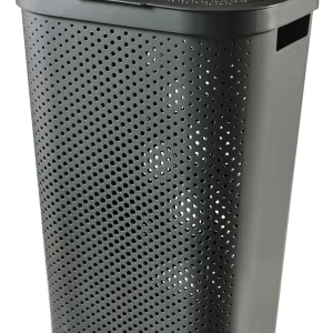 Curver Infinity wasbox dots 60L - 100% recycled donkergrijs