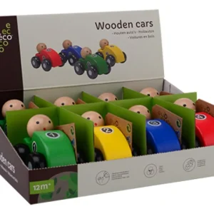 Joueco - Houten auto s 4 assorti in display