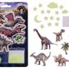 Glow in the dark dino muur stickers 2 assorti