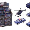 Politie voertuigen 1:64 in display 6 assorti