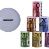 Metalen spaarpot met Eurobiljet print 8x15cm