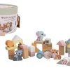 Joueco - The Wildies Family Houten blokken in ton 50 stuks
