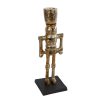 Kandelaar Nutcracker goud/zwart aluminium 3x6x22cm