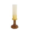 Vaas Eline M bruin/crme glas 9x9x26cm