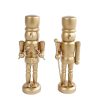 Sculptuur Nutcracker goud hout 4x3,5x13cm ass.