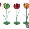 Kandelaar/theelichth Tulip L a3 metaal 8x8x25cm