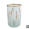 Theelichthouder Candles L helder/wit glas 10x10x15cm
