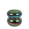 Windlicht Erik metallic groen glas 9x9x9cm