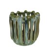 Windlicht Richard M groen/wit aardew 17x17x16,5cm