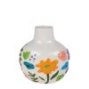 Vaas Fleur S wit/multicolor aardew 12,5x8,5x13,5cm
