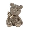 Sculptuur Teddybeer glinster goud polystone 10x8x13cm