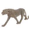 Sculptuur Panter S glinster goud polystone 24,5x5x11cm