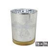 Theelichthouder Strik M goud glas 10x10x12,5cm