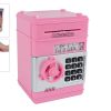 Geldkluis met geheime code en licht en geluid 19,5cm roze