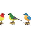 Vogel Singing Bird kunststof 12x4,5x9,5cm assorti