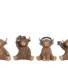 Sculptuur Higlander bruin polystone 10x8x12cm 4 assorti