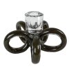 Kandelaar Flore d.groen/helder glas 14,5x14,5x10,5cm