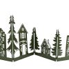 Decoratie shutter Xmas House/Tree groen metaal 122x0,5x40cm