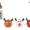 Decoratie bal LED "mas Deer glitter polyfoam 9x9x8cm assorti