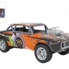 Roadblasters muscle car oranje frictie die cast 20cm