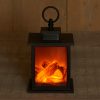 LED Haard zwart 12x12x18.5cm incl. timer