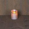 LED Kaars rustiek incl. timer - 7.50x10.00cm - Zilver