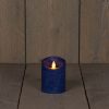 LED Kaars rustiek incl. timer - 7.50x10.00cm - Blauw