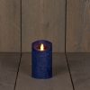 LED Kaars rustiek incl. timer - 7.50x12.50cm - Blauw