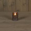 LED Kaars rustiek incl. timer - 7.50x10.00cm - Antraciet