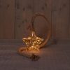 Ster glas goud 19cm aan 1 meter touw 15 LEDS warmwit