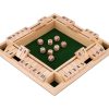 Shut the box (4 spelers) 29x29x3,5cm  - Rubberhout