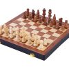 Longfield Schaakspel hout opklapbaar 30x30x5,5cm Essenhout