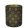 Countryfield Theelichth ro Hailey M zwart/goud 10cm