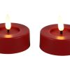 Countryfield LED Theelicht Maxi rustiek 6,7cm 2 stuks - rood