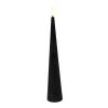 Countryfield LED Kegelkaars rustiek 5x5x29,5cm - zwart