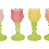 Countryfield Theelichthouder Tulp mat 17cm 4 assorti