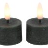 Countryfield LED Theelicht rustiek 4cm 2 stuks - d.groen