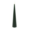 Countryfield LED Kegelkaars rustiek 5x5x29cm - d.groen