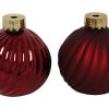 Countryfield Kerstbal ro Stripe a2 d.rood  Ø10cm
