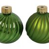 Countryfield Kerstbal ro Stripe a2 groen  Ø10cm
