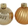 Countryfield Kerstbal ro Stripe a2 goud  Ø10cm