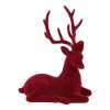 Countryfield Hert zittend gevlokt Mea S rood  20x10x24cm