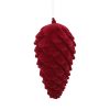 Countryfield Dennenappel Flocked Mea M rood  10x10x24cm