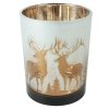 Countryfield Theelichthouder Pines L 10x10x12,5cm - goud