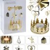 Theelichthouder Carousel - Goud 13x8cm
