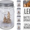 Verlichting 5LED Kersttafereel pot 13cm assorti