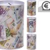 Spaarpot euro 10x15cm 3 assorti