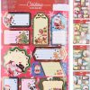 Geschenkstickers kerst 21x30cm 4 Assorti