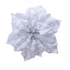 Bloem Poinsettia Velvet op clip 16cm - Wit
